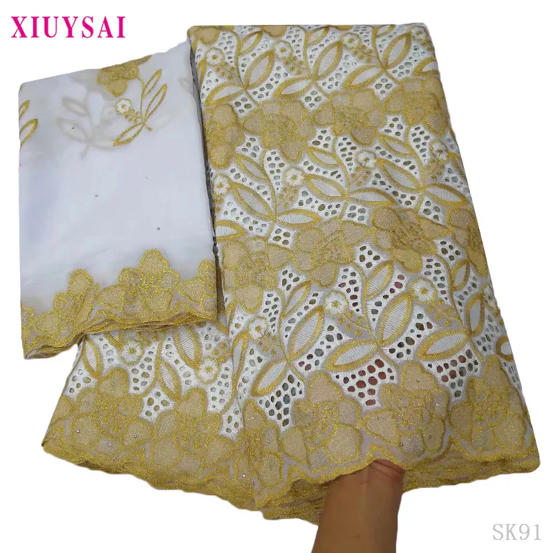 XIUYSAI швейцарская вуаль кружева tissu broderie africain suisse сухое кружево нигерийские кружевные ткани ткань из Дубая 5 ярдов