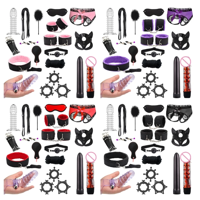 20 Pieces Restraints Bdsm Toys Kit Safety Bondage Sets Sexx Toys Adult Bed  Sex Games Set Massage Stick for Couples