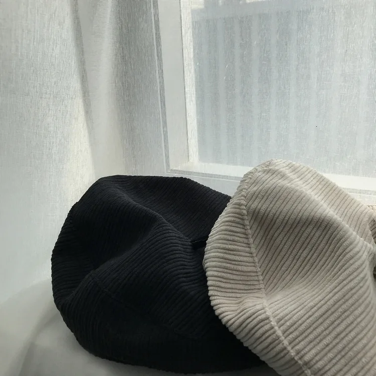 Осенний корейский стиль Японский вельветовый берет Женская восьмиугольная шапка