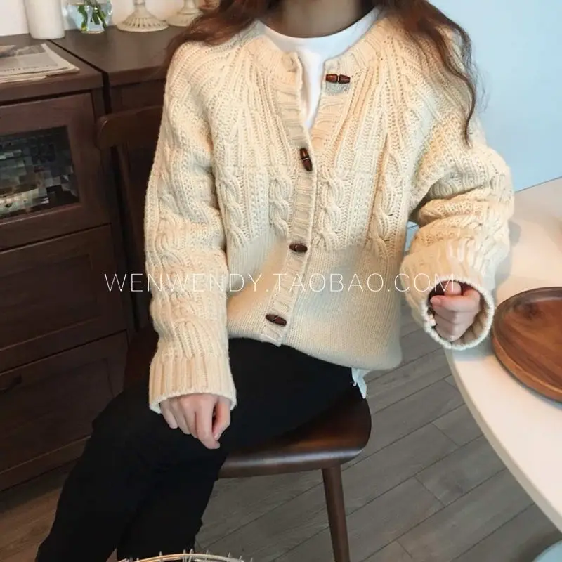 SuperAen Korean Style Women Sweaters Coats Autumn New Solid Color Ladies Sweaters Round Neck Knit Tops Women