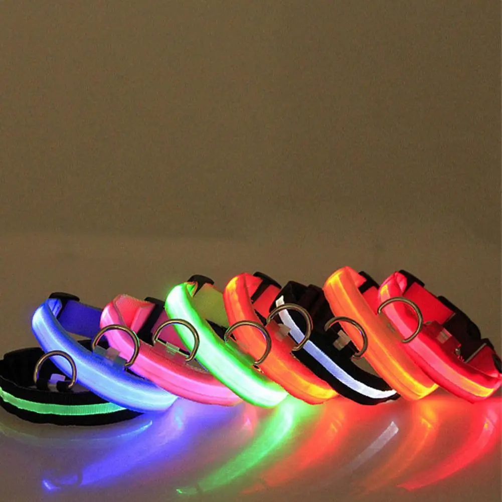 MeterMall Pet Cat Dog Collar Night Safety Luminous Necklaces For Outdoor Walking