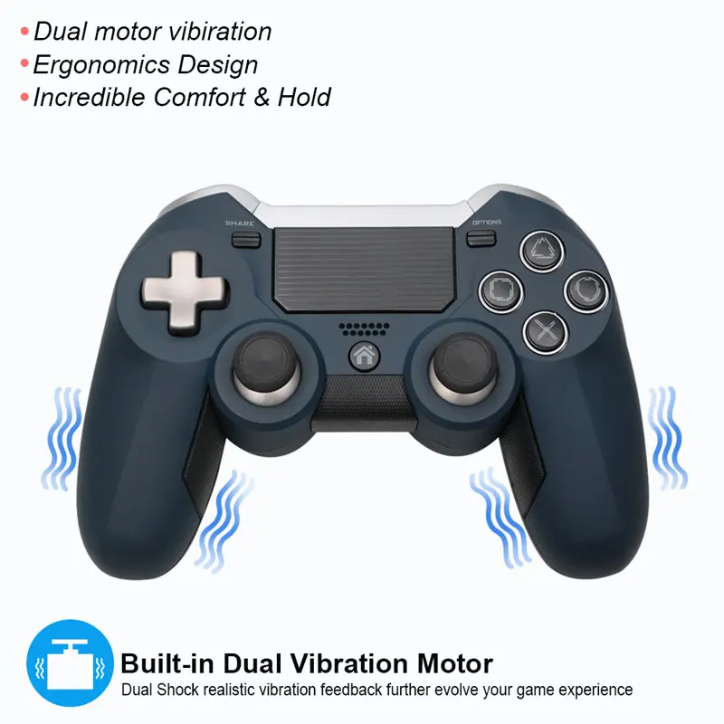 2.4G Wireless for PS4 Gamepad Dual Vibration Elite Game Controller Joystick for PS3/PC Video Gaming