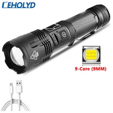 

XHP160 LED Flashlight Zoom USB Rechargeable xhp50 Torch by 18650 26650 Handheld Light High Power COB Tactical Flash Light