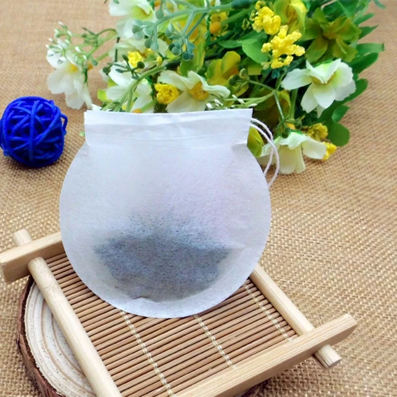 ABUI-Round 6Cm Tea Bag 500 Tea Bag Empty Scented Tea Bag Filter Tea Bag for Herbal Tea