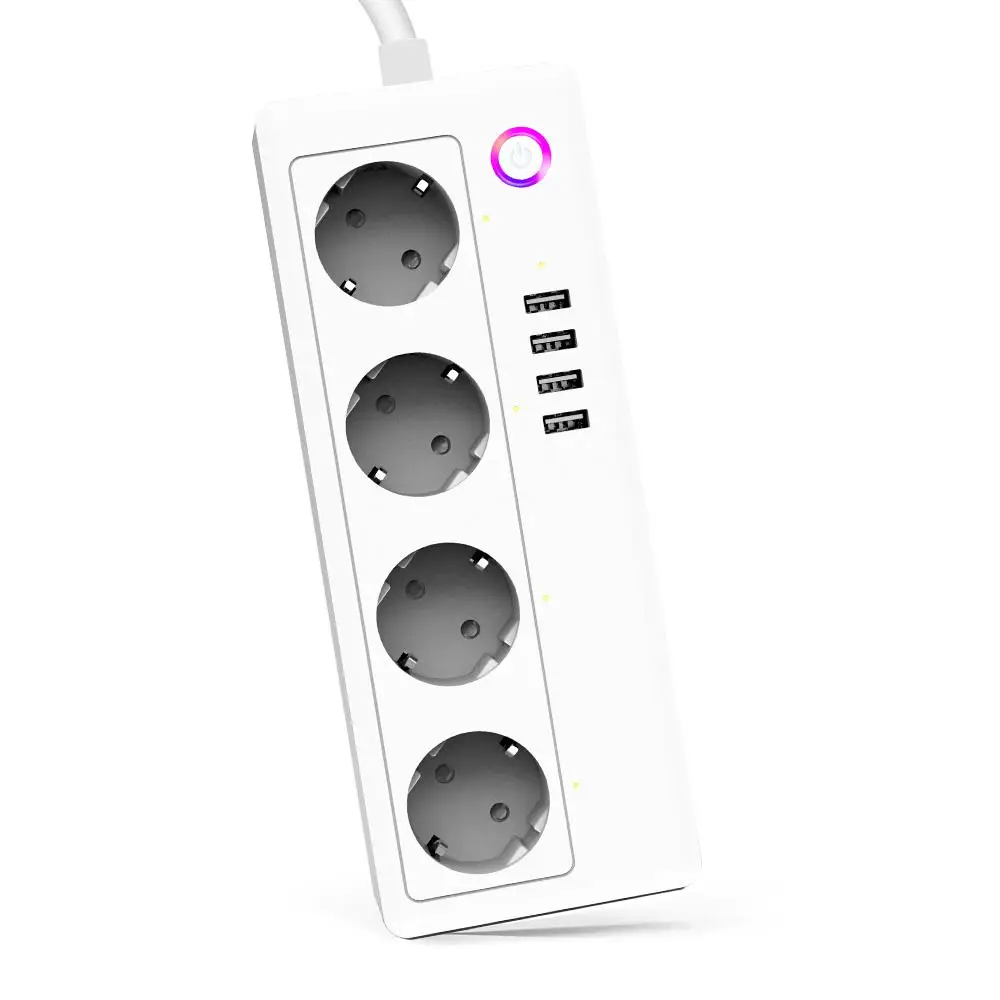 EU Standard Teekar Wifi умная лента питания 4 розетки EU/US/UK с 4 usb зарядным портом умная жизнь работа с Alexa Google домашний помощник - Тип: EU Standard
