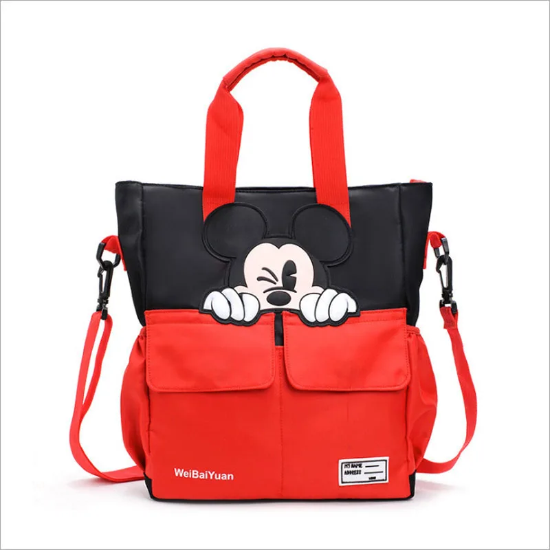 Новинка года, Модные Сумки disney, повседневная Студенческая сумка с Микки Маусом, переносная Холщовая Сумка, наручники, сумка Ланч-бокс - Цвет: Красный
