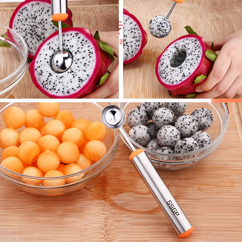 Ssgp креативный крой инструмент для фруктов Многофункциональный 304 нержавеющая сталь копания мяч Мороженое фруктов, с изображением арбуза ложка, кухонные принадлежности