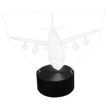 

Remote Control Air Plane 3D Light LED Table Lamp Illusion Night Light 7 Colors Changing Mood Lamp 3AA Battery Powered USB Lamp