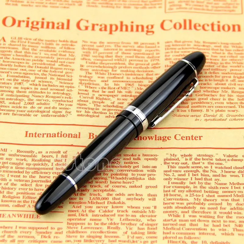Jinhao 159 черный и серебристый М перо перьевая ручка толщиной LX9A