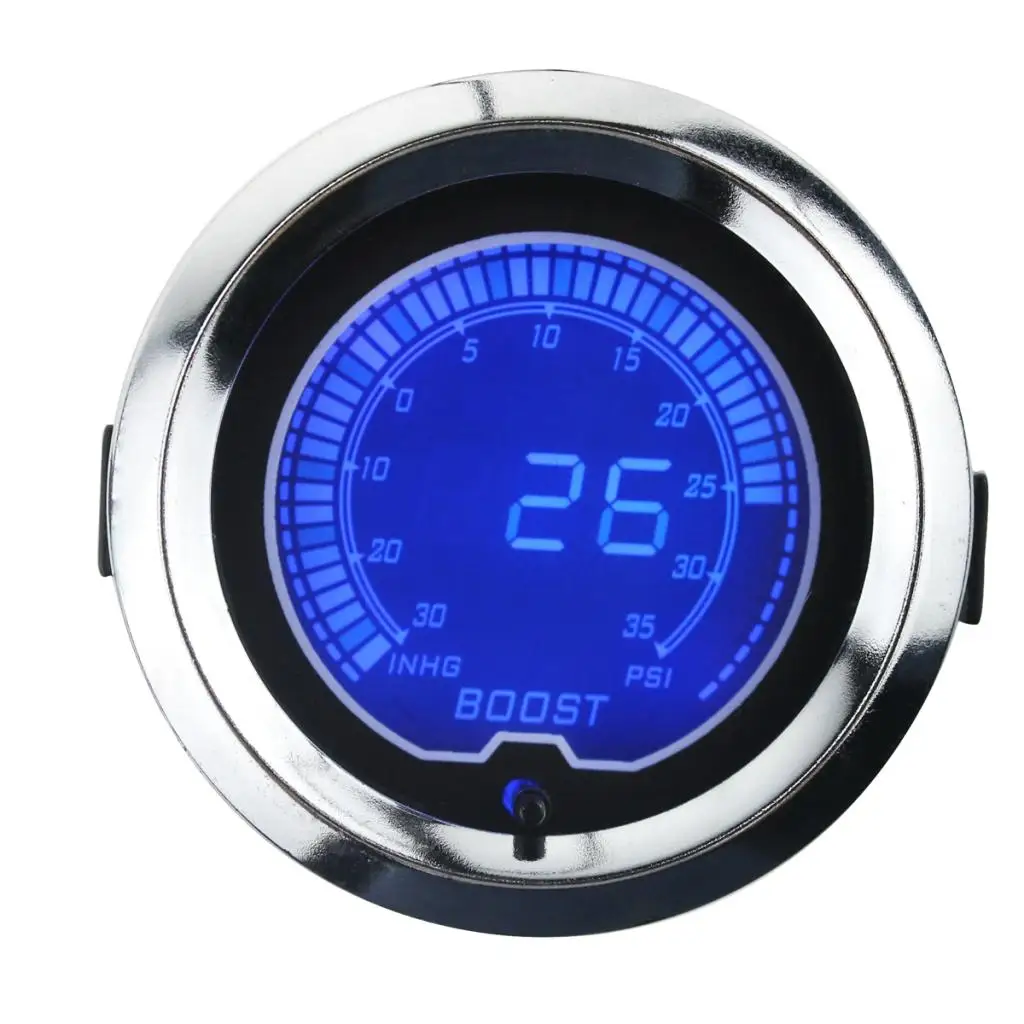 7 цветов светодиодный фонарь с подсветкой 2 ''для лица турбо Boost Gauge Meter алюминиевый корпус