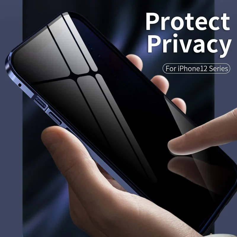 

Privacy Case for iphone 12 Mini Magnetic Tempered Glass Case for iphone 12 Pro Max Anti peep Cover iphone12 Pro
