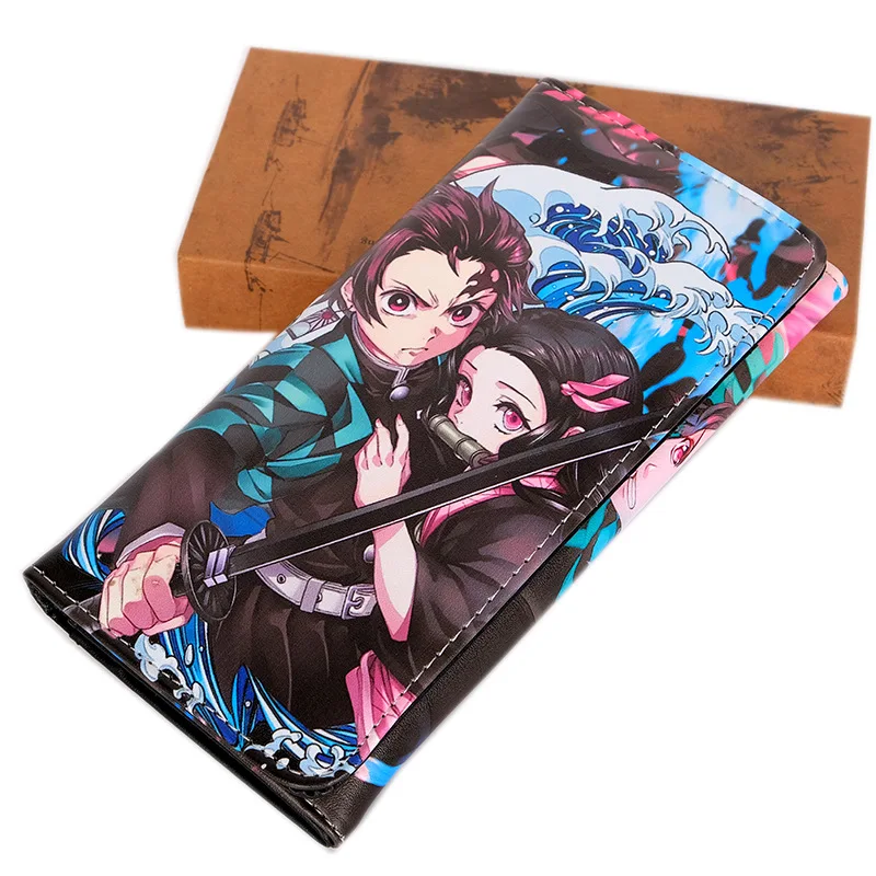 Demon Slayer: Kimetsu No Yaiba Kamado Nezuko Tanjirou Косплей длинный кошелек из искусственной кожи держатель для карт портмоне сумка для денег