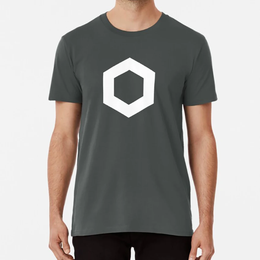 Логотип Chainlink белая футболка звено цепи блока Интеллектуальный контракт