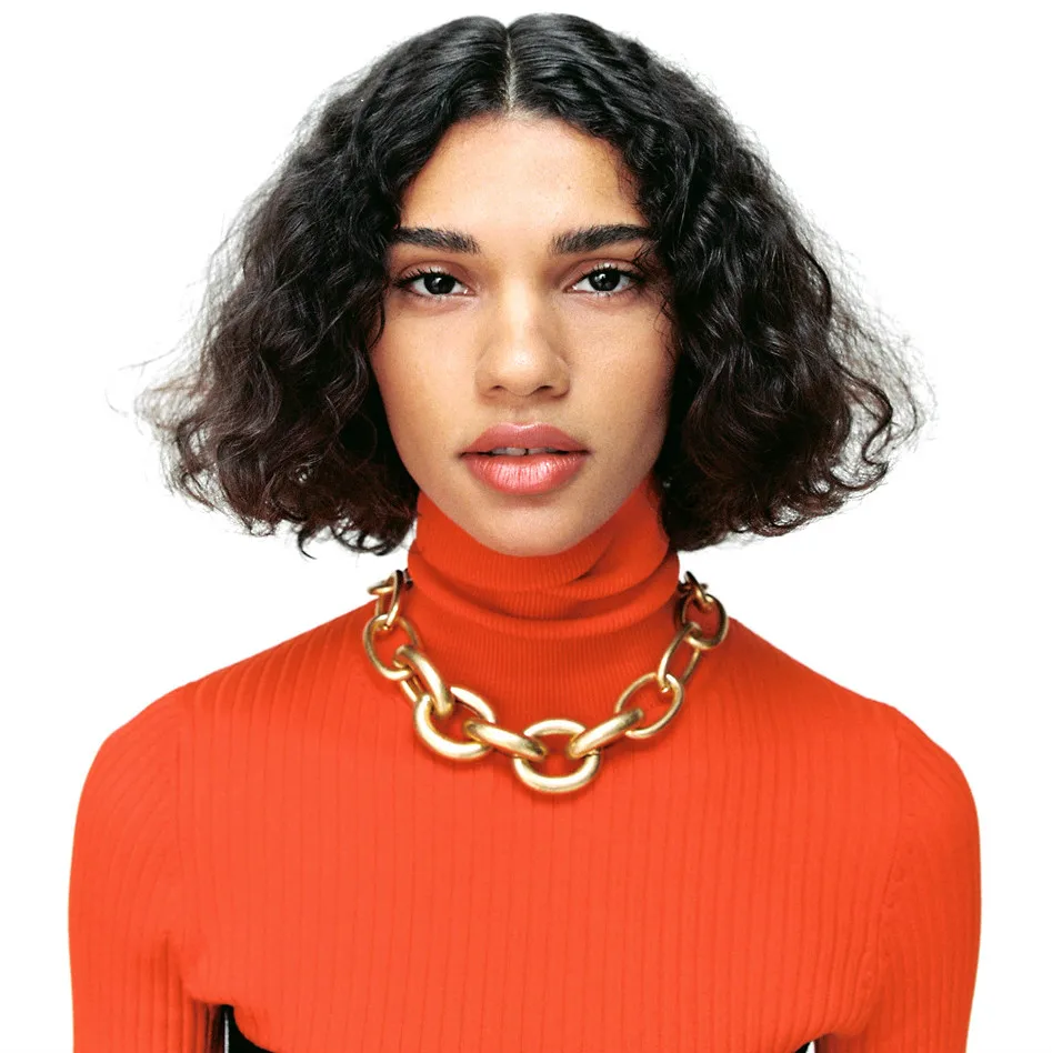 ZA-collar de cadena de Metal Retro para mujer, cadena para clavícula estilo Hip Hop
