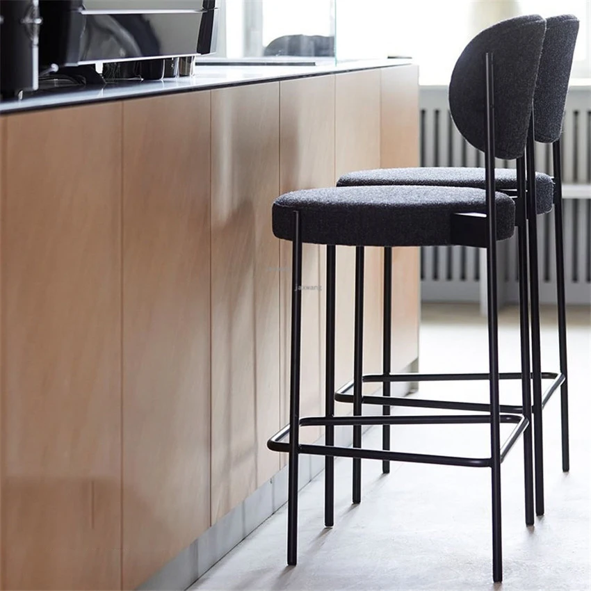 Modern Nordic Bar Chairs Stool Iron Industrial Stool Kitchen Chair