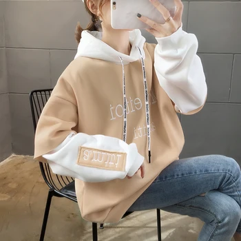 

Women's original residence new autumn and winter thickened Plush loose hoodie coat bts sweatshirt harajuku shirt winter coat