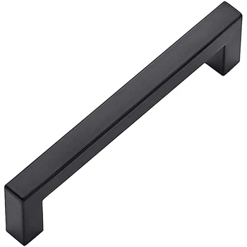 

15 Pcs Black 128mmSquare Bar Cabinet Pull Drawer Handle Stainless Steel Modern Hardware for Kitchen