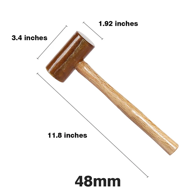 WUTA Rawhide Mallet Cobbler Hammer Leather Hammer Rawhide-head for Stamping  Jewelry Leather Worker Craft Tool 48mm