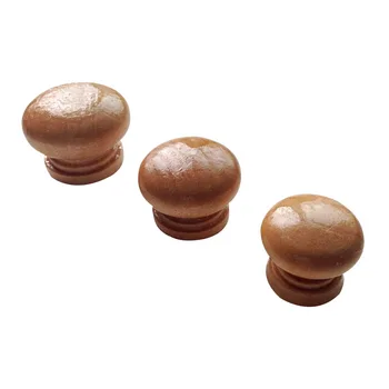 10Pcspack Handles Natural Wooden Cabinet Drawer Wardrobe Knobs Door Pull Kitchen Handle Furniture Hardware Mushroom Ball New