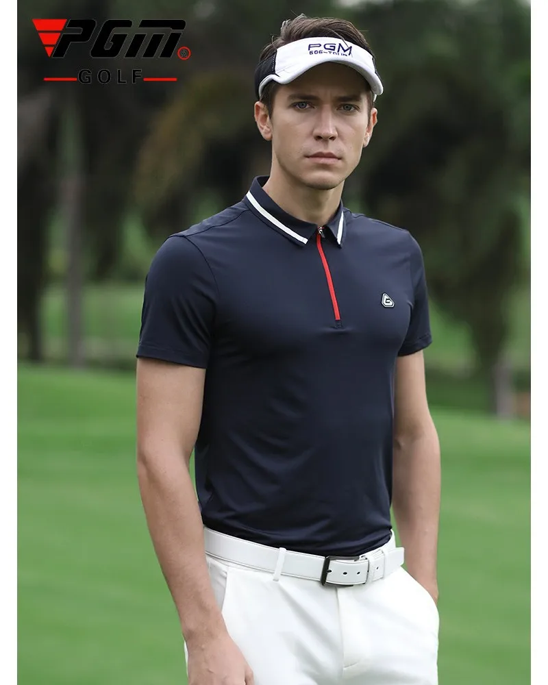 2020 PGM одежда для гольфа Летняя мужская рубашка с короткими рукавами на молнии