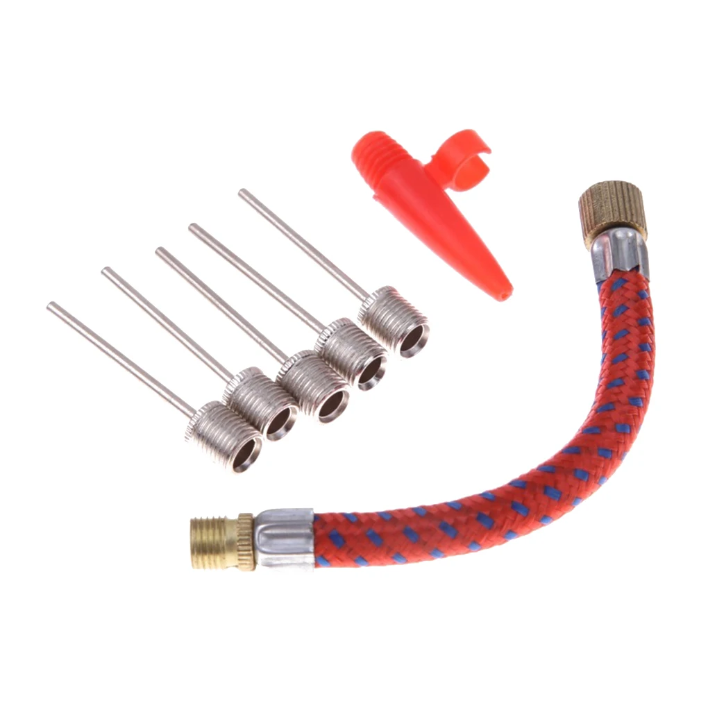 7pcs/set Tire Pump Extension Hose Inflating Needles Bike Pump Inflator Air Needls Bicycle Tools Kit