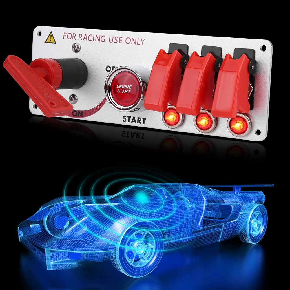 12V гоночный автомобиль зажигания Панель запуска двигателя светодиодный