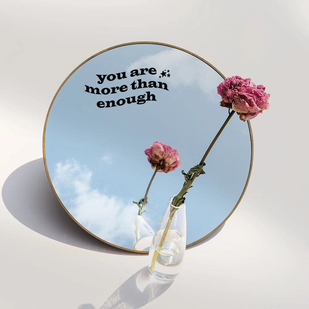 Beauty Your Are Enough Mirror Sticker Waterproof Vinyl Wall sticker Home Decor Living Room Bedroom Decoration Accessories | Дом и сад