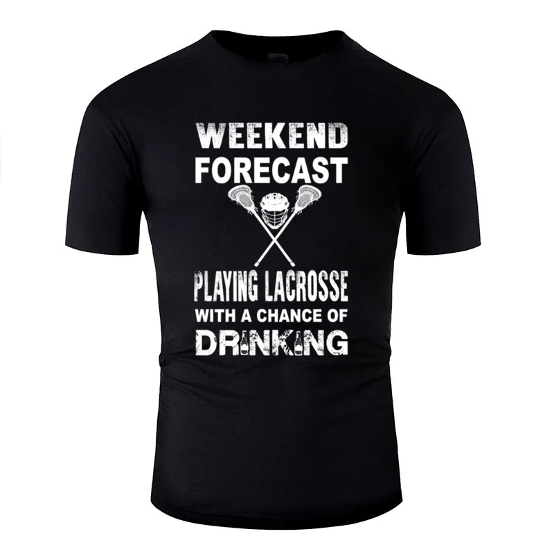 Забавная футболка Weeken Forecast-Playing Lacrosse And Drink, мужские хипстерские комиксы, мужские и женские футболки, мужские футболки