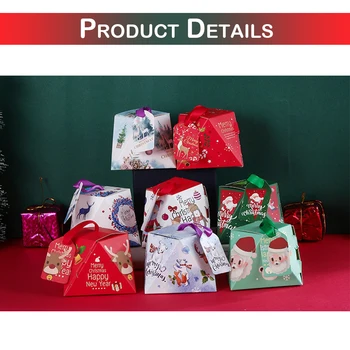 

25pcs Christmas Santa Claus Paper Box Party Baking Snack Food Package Supplies Gift Decoration Xmas Party Supplies D30