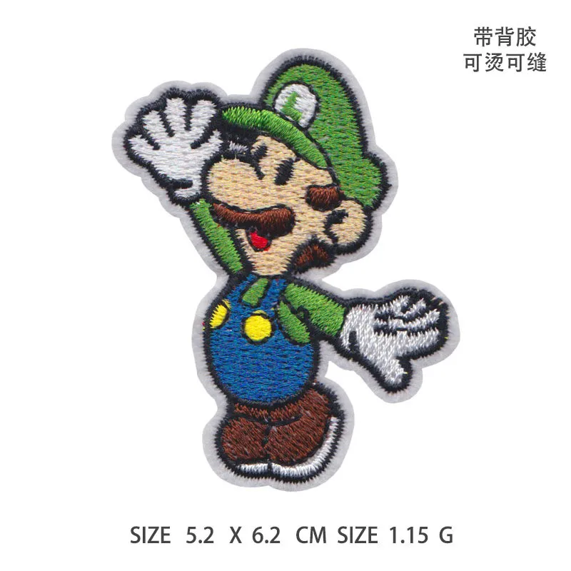 Buy Mario iron on patches stripes thermo stickers on clothes application of  one transfer fusible clothing anime patch applique tops Online - 360  Digitizing - Embroidery Designs