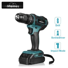 21v impacto furadeira elétrica de velocidade variável impacto chaves de fenda elétrica martelo broca ferramenta elétrica recarregável para makita 18v bateria