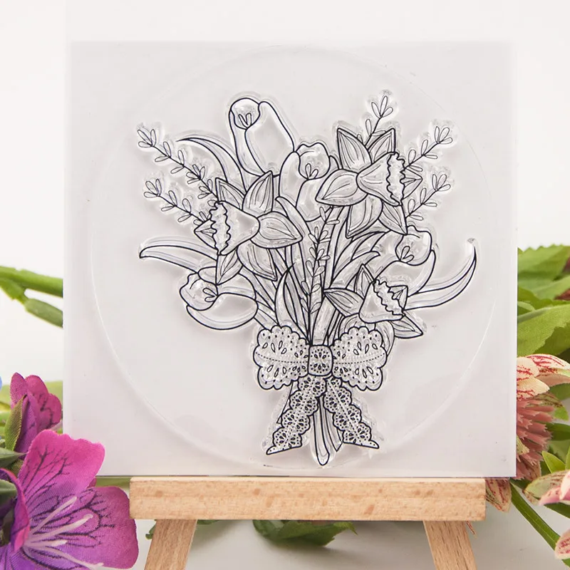 

Bouque Transparent Clear Silicone Stamps for DIY Scrapbooking Photo Album Decoration