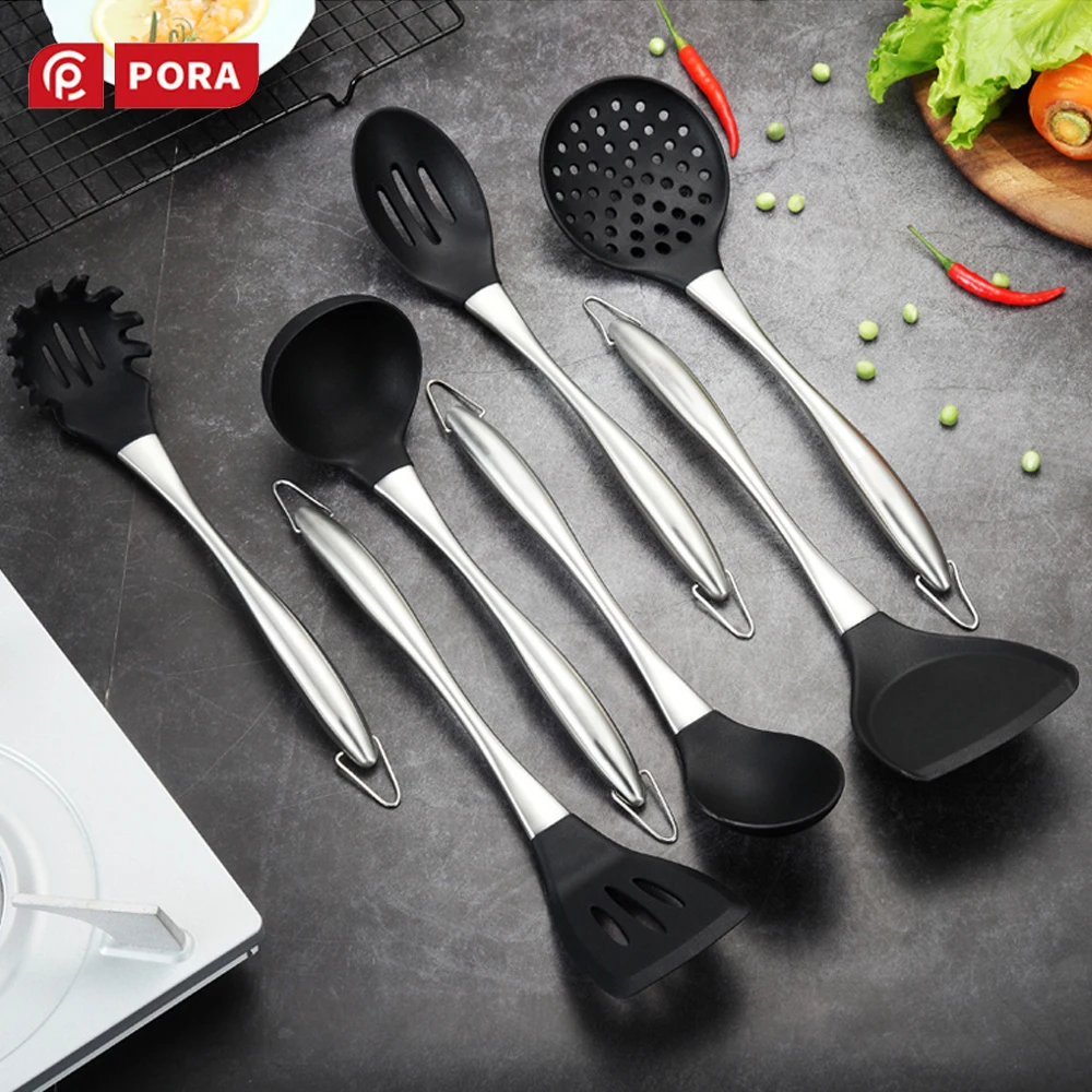 9/10 шт набор кухонной утвари с ручкой из шпатель кулинарный для кухни силикон