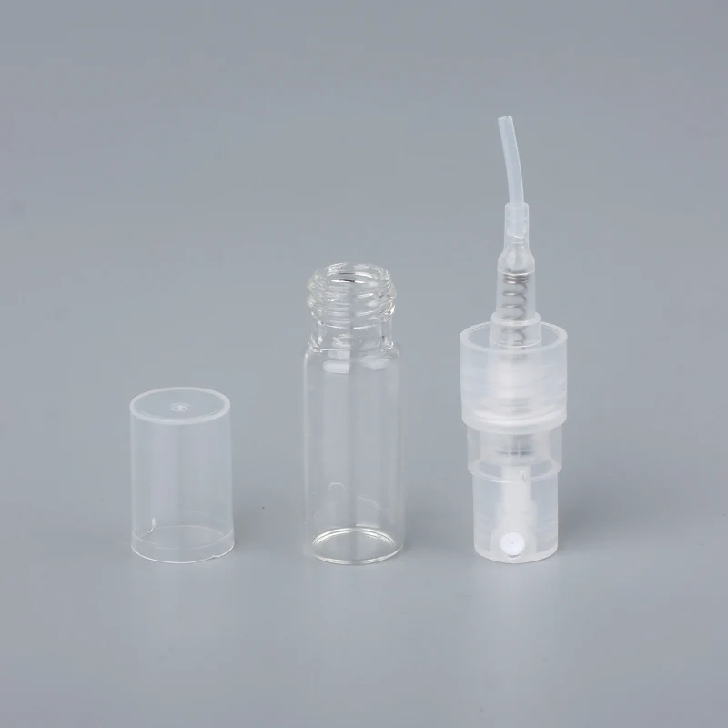 100 개/몫 1ml 2ml 미니 향수병 유리 스프레이 리필 가능 빈 병 화장품 용기 휴대용 향수 분무기 이미지 3