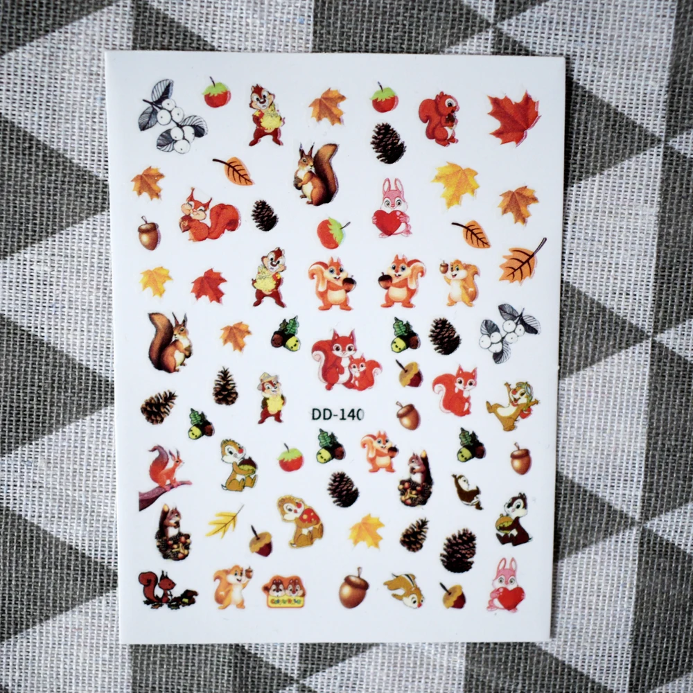 

2PCS Personality DIY Cartoon Animal Line Nail Art Sticker Butterfly Nail Slider Nail Decoration Decal
