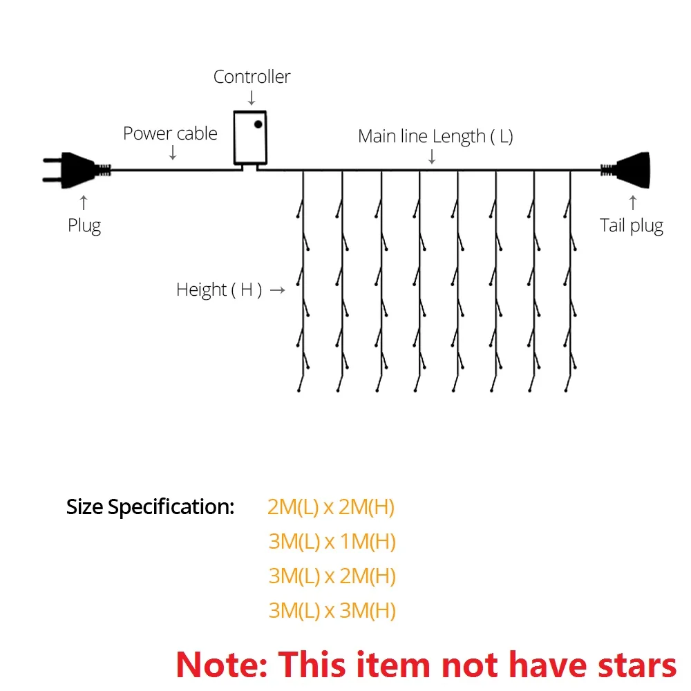 Рождественская занавеска светодиодный светильник со звездами праздничная