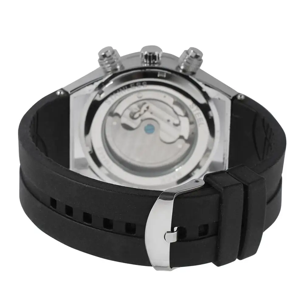 Модные настоящие Tourbillon механические часы мужские наручные часы Лидирующий бренд роскошные часы с силиконовым ремешком