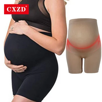 

CXZD High Waist Belly Support Maternity Underwear Mid-Thigh Seamless Soft Abdomen pregnancy Pregnant Women Cotton