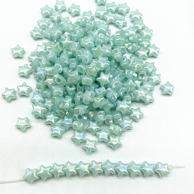 10mm AB Colourful Five-pointed Star Acrylic Loose Spacer Beads for Jewelry Making DIY Handmade Bracelets Accessories