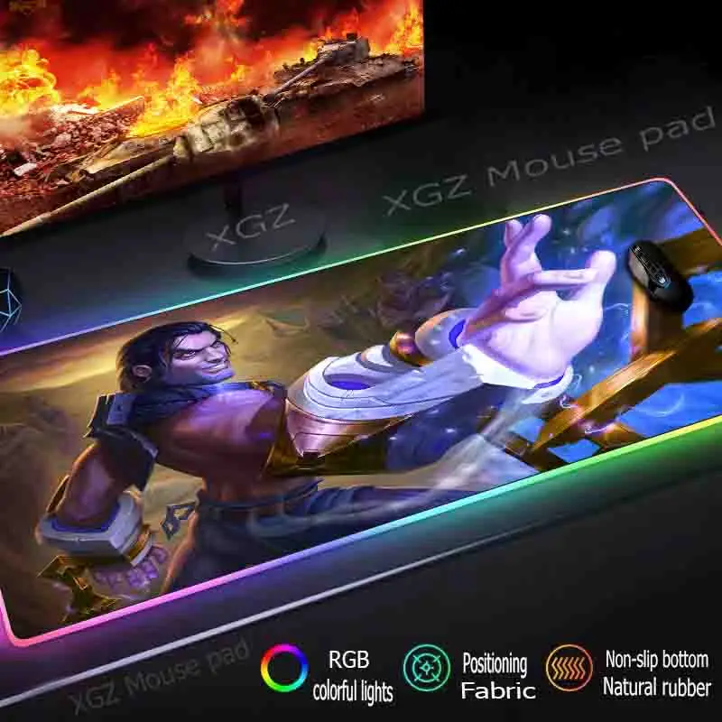  XGZ Customized Large RGB Mouse Pad Black Locking Edge Game Boy Anime Computer Desk Mat Rubber Slip 