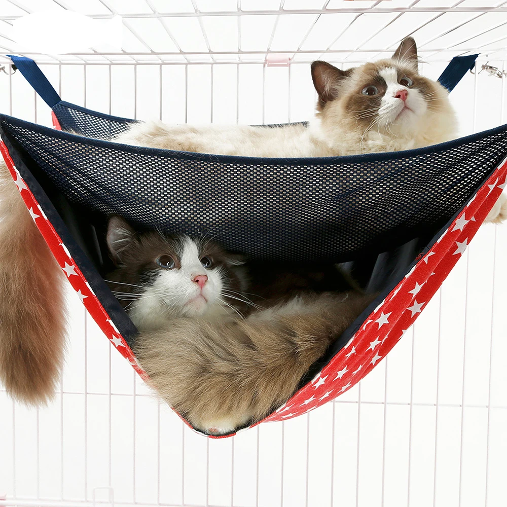 Домашние животные кошки спальная кровать коврик для домашних котята коты дышащий гамак подвесная клетка дом для домашних животных кошка двухслойный Гамак гнездо