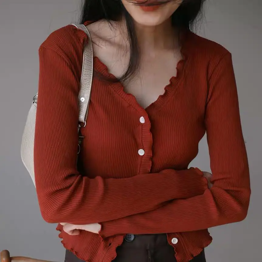

Autumn Solid Vintage Sweater Cardigan Women Long Sleeve Single Breasted Slim Tunic Elegant Korean Style Casual Knitted Coat