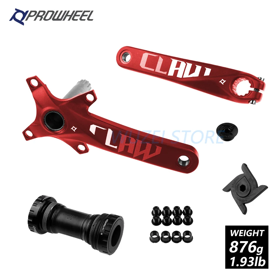 PROWHEEL 104BCD шатун для горного велосипеда алюминиевый сплав с дном 170 мм 175 мм MTB велосипедный Кривошип с осью 1x11Speed запчасти для велосипеда - Цвет: Red 170 and axis