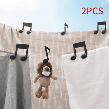 

2pcs Office Music Notation Food Bag Clip Sealing ABS Notes Pegs Household Clothespins Photo Windproof Small Black
