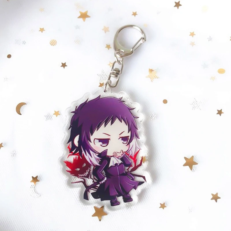 Bungou бродячие собаки брелок Аниме резиновый ремешок брелки Tsumamarekko Dazai Atsushi Ranpo Akutagawa Chuya