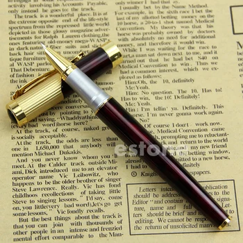 

New Chic Fountain Pen Jinhao 9009 Fine Nib Claret and Golden Writing Instruments H55F