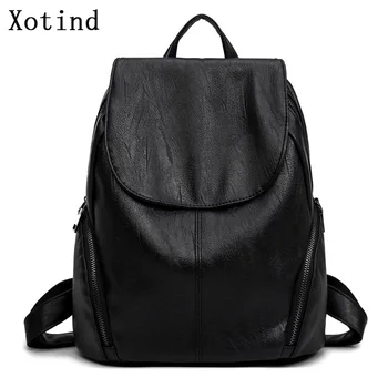 

Fashion Backpacks 2020 New Women PU Leather Black Small Casual Backpack College Style Teen girl Shoulder School Bags Backpacks