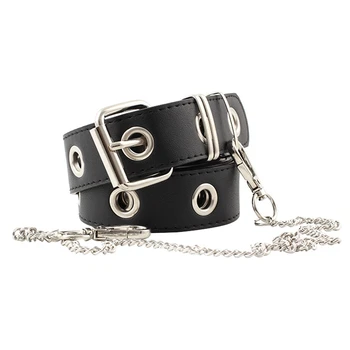 

Newest Design Detachable Waist Belt Chain Punk Hip-Hop Trendy Women Belts Lady Fashion Silver Pin Buckle Leather Waistband Jeans