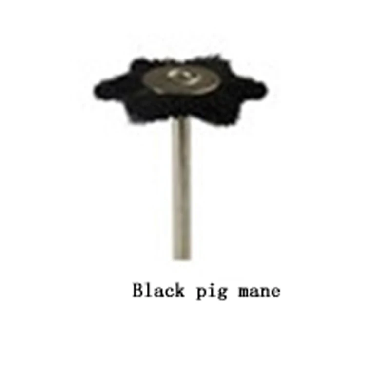 Hexagon black pig 1 шт. зубные полировочные колеса лабораторная кисть шлифовальные кисти наконечник машина аксессуары Полировка Шлифовка низкая скорость шерсть плоская щетка - Цвет: Hexagon black pig