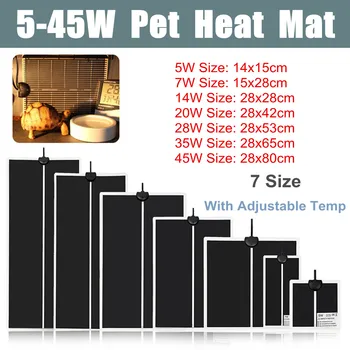 

5-45W Terrarium Reptiles Heat Mat Climbing Pet Heating Warm Pads Adjustable Temperature Controller Mats Reptiles Supplies
